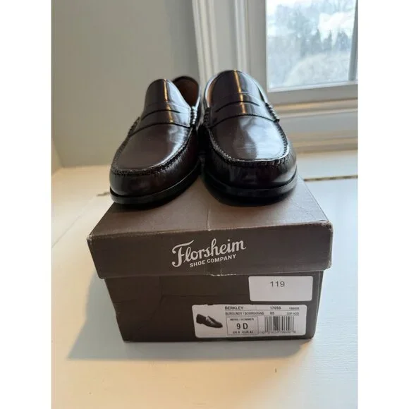 NIB Florsheim Berkley Men's Moc Toe Penny Loafer Burgundy Size 9 $145 [jb] - Picture 16 of 16